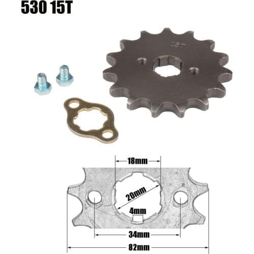 Front Engine Sprocket Star 530 15T 20mm For 530 Chain With Locker Motorcycle Dirt Bike PitBike ATV Quad Parts