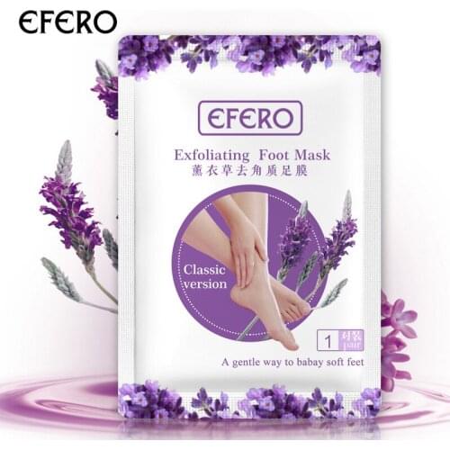 EFERO 1Pair Feet Exfoliating Foot Mask Skin care Peeling Dead Skin Feet Mask Pedicure Socks Foot Cream for Heels