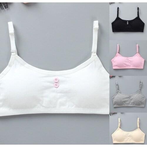 1 Pc Teen Kids Girls Training Bras Underwear Lingerie Undies Undercloth Thin Strap Top Sleeveless Vest Cotton Bra