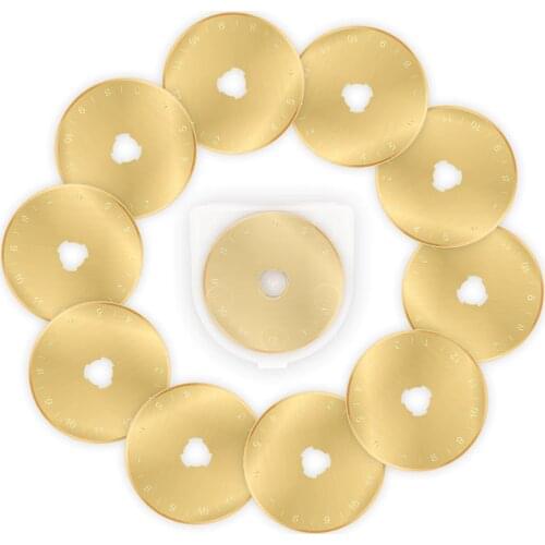 NEW 10Pcs 45mm Titanium Coated Rotary Cutter Blades knife Perfect for Cuts Fabric, Sewing, Leather and Paper Circular knife