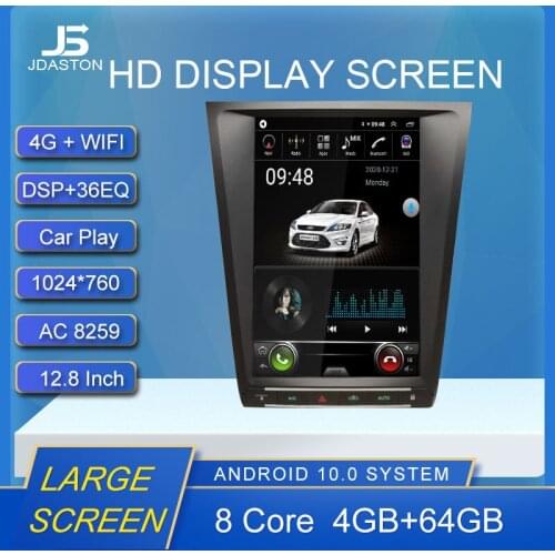 JDASTON 12.8" Android 10 Car Radio For Lexus GS GS300 GS350 GS400 GS430 GS450h GS460 Car Multimedia Player Auto GPS Navigation
