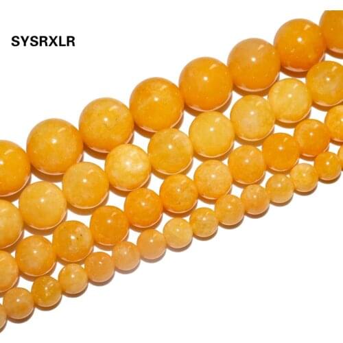 Free Shipping Natural Beads Yellow Angelite Stone Round Loose Spacer Beads For Jewelry Making DIY Necklace Bracelet 6/8/10/12mm
