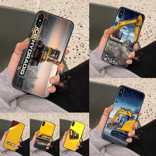 JCB Excavator Logo Phone Case Cover Hull For iphone 5 5s se 2 6 6s 7 8 12 mini plus X XS XR 11 PRO MAX black luxury shell 3D