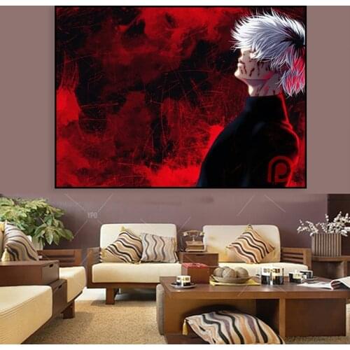 Colorful Japan Anime Tokyo Ghoul Colorful Artwork Original Design Anime Poster Wall Art Print,50 x 70 cm,No Frame