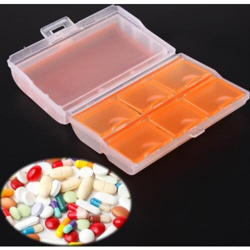 Travel Tablet Pill Medicine Dual Layer 6 Compartments+Large Grid Dispenser Case Box Holder Drug Tablet Storage Container