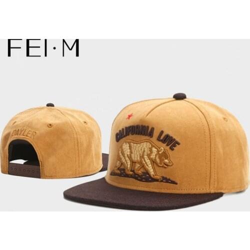 FEI M Fashion CALI LOVE Adjustable Snapback Cap Brown Suede Hip Hop Baseball Cap Outdoor Adult Casual Sports Sun Unisex Hat 2