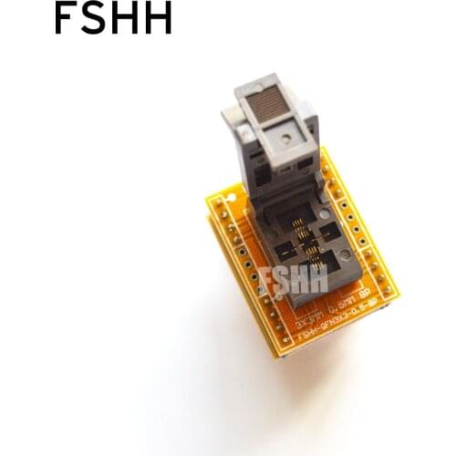 FSHH QFN8 to DIP8 Programmer adapter WSON8 DFN8 MLF8 test socket Pitch=0.5mm Size=3x3mm