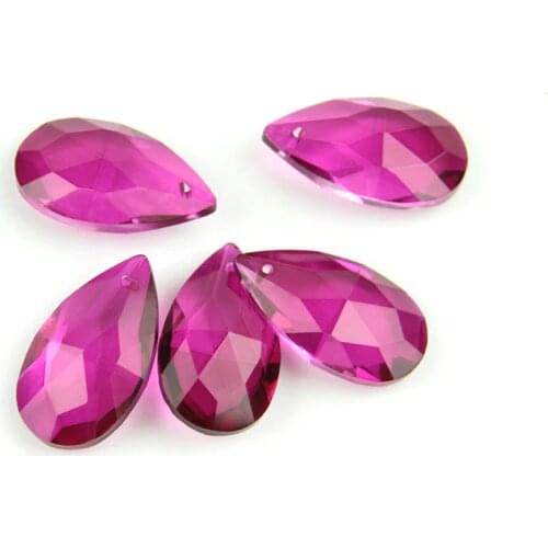 38mm-76mm Fuchsia Crystal Chandelier Almond Part Pendant Glass Trimming Parts Ornament Crystal Prism For Wedding