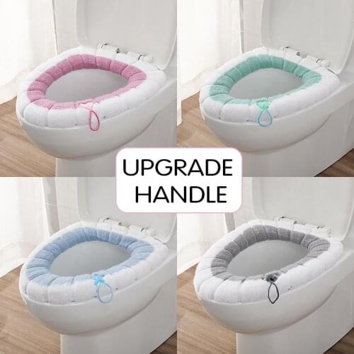 Upgrade Bathroom WC Warmer Toilet Soft Pad Seat Closestool Cover Lid Cushion Toilet Seat Cover Bathroom Products Household 2020