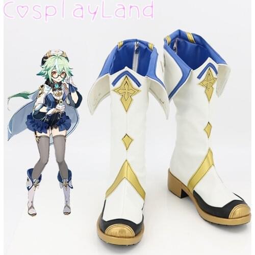 Game Genshin Impact Sucrose Cosplay Boots Shoes Leather Shoes Cosplay Accessories Halloween Party Shoes for Women Shoes