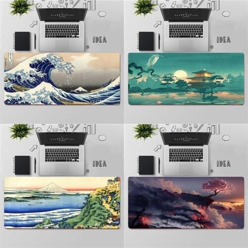 Gaming Mouse Pad Large Mouse Pad PC Gamer Computer Mouse Mat Big Mousepad Keyboard Desk Mat Japanese Art Painting XXL Mause Pad