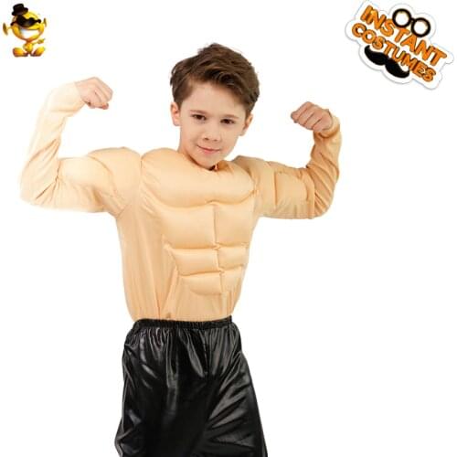 QLQ Muscle Shirt Costume Cosplay Muscle Shirt For Men Fancy Dress Boys Muscle Suit Role Play Halloween Christmas Party