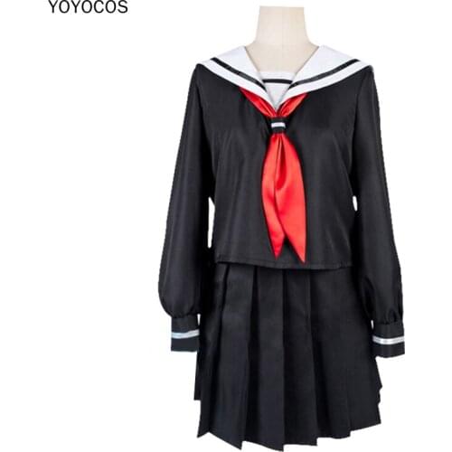 YOYOCOS Japanese HELLGIRL cosplay costume Enma Ai JK school uniform suit British style schoolgirl skirt anime Costumes red scarf