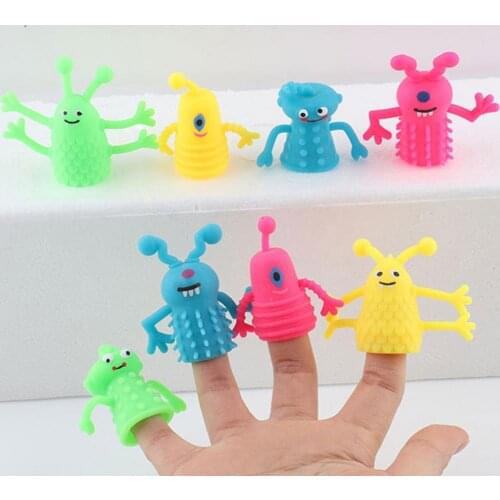 5 Pcs Hand Puppet Breathable Variety Shape TPR Storytelling Cartoon Finger Puppet for Gathering