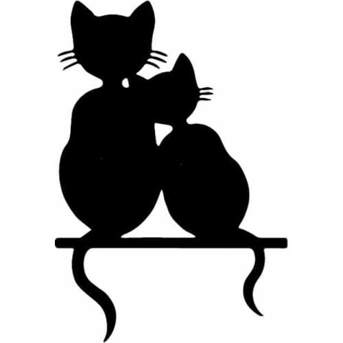 Two Cats Car Sticker Pet Theme Animal Car Decor Funny Decal Rear Windshield Rood Decor Waterproof AL431