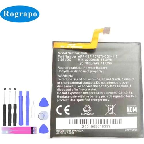 New 3.85V 3800mAh APP-12F-F5757I-CGX-111 Replacement Battery For Caterpillar CAT S60 Smart Phone Full Bateria Accumulator +tools