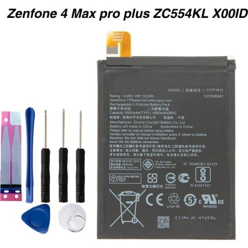 Original ZenFone 3 Phone Battery For ASUS ZE553KL ZenFone 3 Dual Z01HDA SIM LTE Zoom S C11P1612 5000mAh