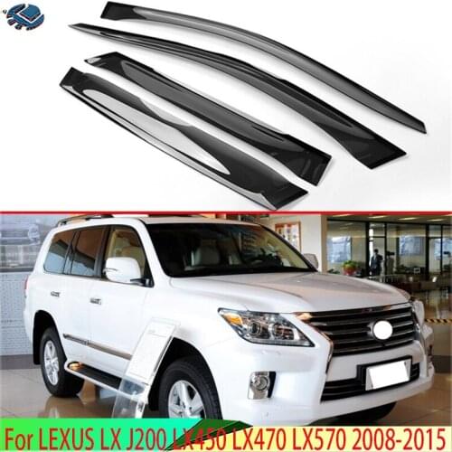 For LEXUS LX LX450 LX470 LX570 2008-2015 Plastic Exterior Visor Vent Shades Window Sun Rain Guard Deflector 4pcs 2009 2012 2013