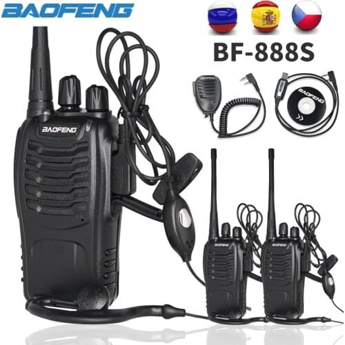 3PCS Walkie Talkie Baofeng BF-888S 5W Portable Two Way Ham Radio UHF 400-470MHz Transceiver bf888S Comunicador bf 888S Transmitt
