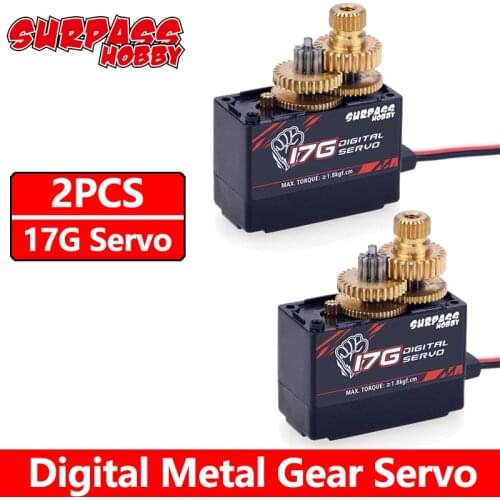 SURPASS Hobby 2PCS 17g Micro Mini Servos S0017M Metal Gear Servo for RC 1/18 1/16 Helicoper Airplane Truck Car ship Boat Robot