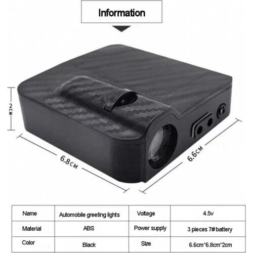 Led Car Light Door Welcome Logo Laser Projection Warning Automobile Greeting Wiring Free Induction Lamp Decoration Universal 5V