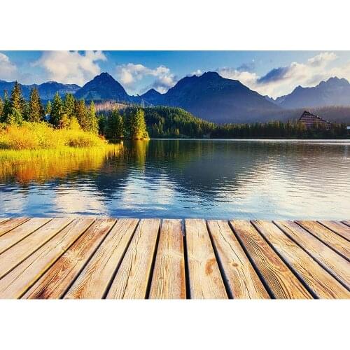 Mountain Lake Beauty Scene Photo Backgrounds Vinyl Photography Backdrop for Children Baby Portrait Photophone Photo Studio Props