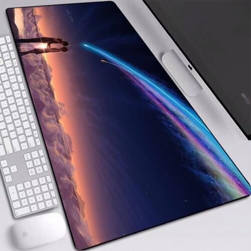 Your Name Japan Hot Anime Mouse Mats Large Size Anti-slip Natural Rubber Pads Computer Laptop Desktop Pads for Fans 900x400mm