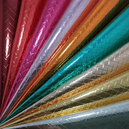 1PC 21X29CM Synthetic Letaher, Cuero Sintetico Embossed Plaids Mirror Leather For Making Bows Accessories T96