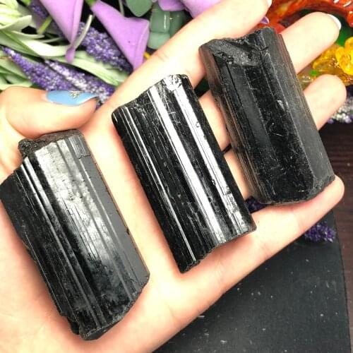 1pcs Natural Black Tourmaline Crystal Rough Stone Specimen Crystal Rock Stones Rare Gemstone Original Mineral