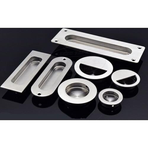 1PCS Hidden Recessed Furniture Handle Stainless Steel Round Square Kitchen Cabinet Drawer Cupboard Pull Door Handles