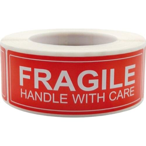 250Pcs/roll Fragile Stickers Please Handle with Care 1*3inchThank You Warning Labels For Goods Decoration