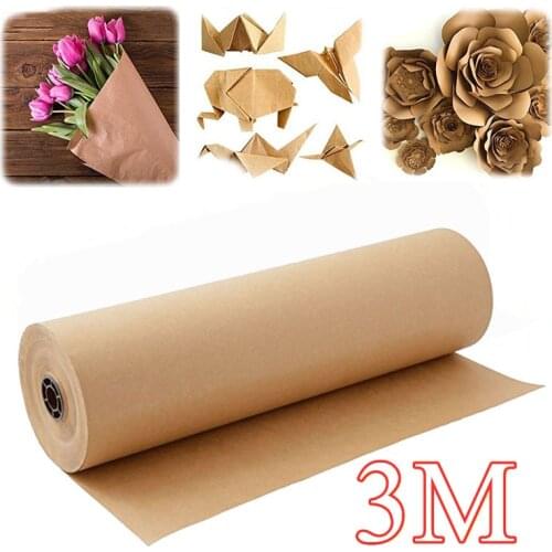 12"Kraft Wrapping Paper Roll Smooth Brown Recycled Paper for kids art bouquet Gift DIY Wrapping Parcel Packing Craft papel kraft