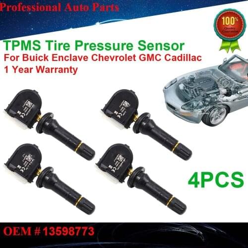 4PCS New High Quality Tire Pressure Sensors TPMS For Acadia Enclave Traverse 433 MHz 13598773 TP3040050
