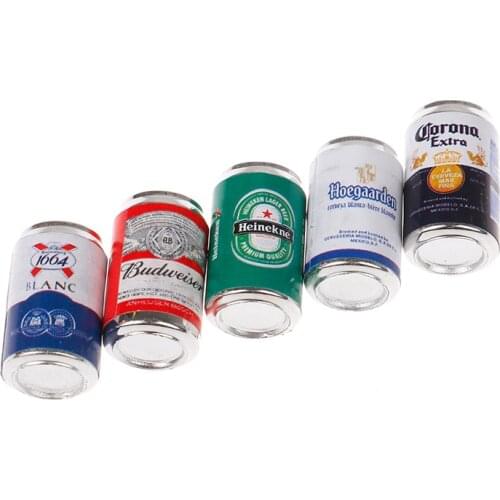 5Pc 1/12 Dollhouse Mini Soda Beer Cans For 1/6 Doll Accessories Miniature Food