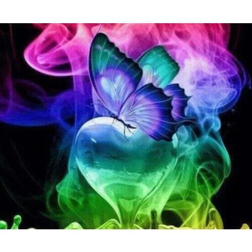 5D Animals DIY Diamond Painting Full Square/Round Drill "Heart butterfly" 3D Cartoon Embroidery Cross Stitch gift Home Decor