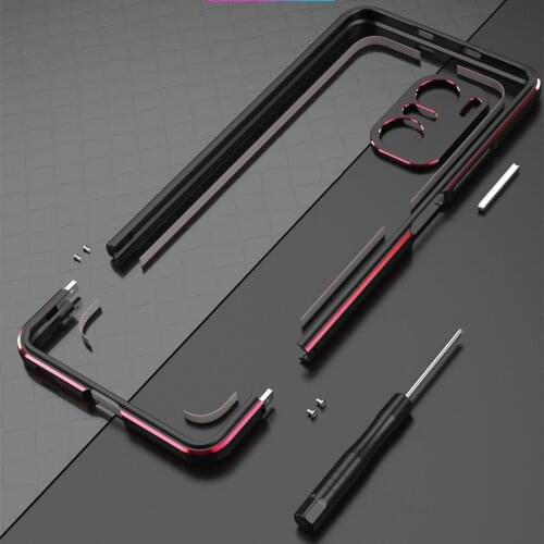 For Xiaomi Redmi K40/ K40 Pro/POCOPHONE POCO F3 Mi 11i Aluminum metal bumper Frame Slim Cover phone case+ carmera Protector