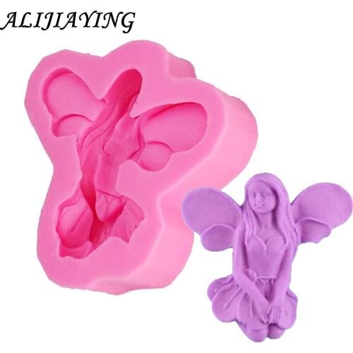 Angel girl flower fairy Fondant chocolate dessert moulds soap silicone molds cake decorating supply kitchen accessories D0645