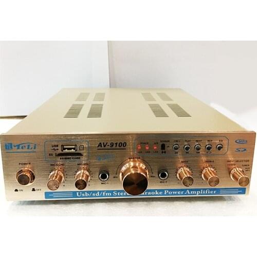 AV-9100 300w+300W 220V 5 channel USB SD FM radio stereo Karaoke Home theater audio power amplifier