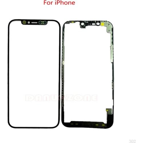 For IPhone 12 Pro Max Mini 11 XR With Frame + OCA Touch Panel Front Outer Screen Glass