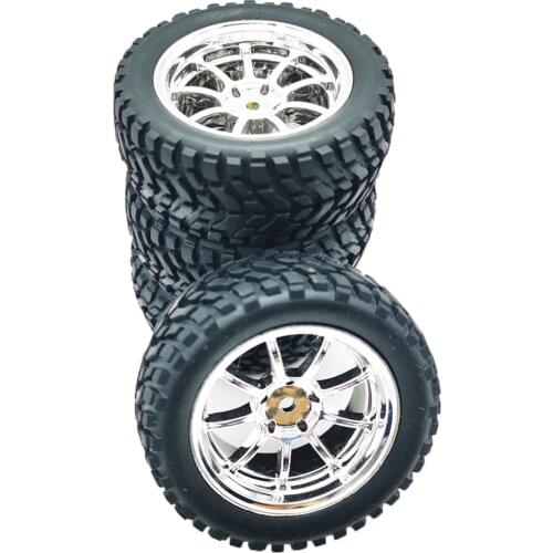 For WPL B14 B24 C14 1/16 4pcs/set Metal Wheel Rim Car Tires with 12MM Hexagon Connector for MN D90 91 96 RC Crawler Car Parts