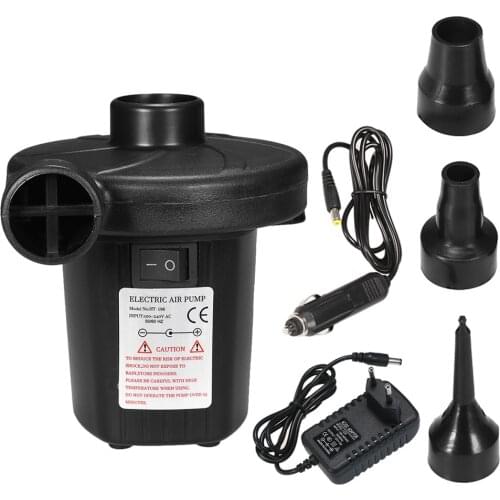 Electric Inflatable Pump Quick Air Filling Compressor Air Mattress Camping Pump With 3 Nozzles Air Pump For Car Home Use