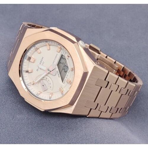 GMAS2100 Hontao Casioak Mini Mod kit Watch Case Watch Band DIY Stainless Steel for Smallest GMA-S2100 New All Metal Replacement