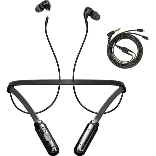 HIFI Bluetooth Earphone Wired + Wireless Earbuds Sports Headphone Duall Drivers High Fidelity Detachable Coaxial Audio Cable