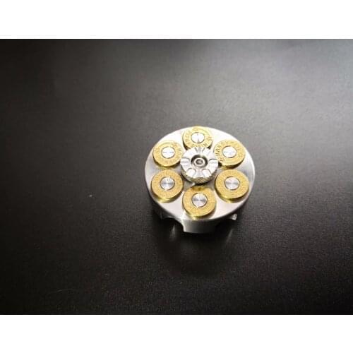 Customize Cowhide Set Six Clip EDC 357MAG Revolver Metal Fidget Hand Spinner Stainless Steel Reduce Autism ADHD Stress DIY Toy