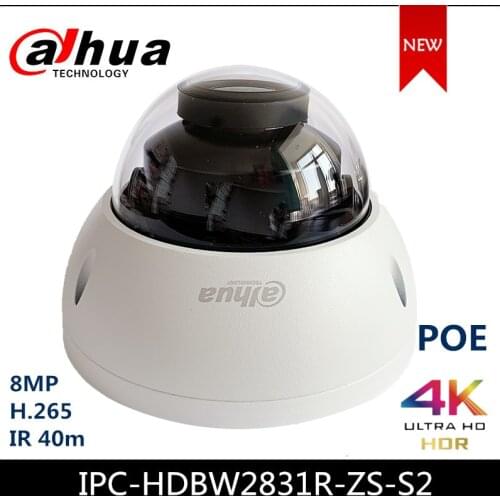 Dahua 8MP IP Camera IPC-HDBW2831R-ZS-S2 POE Outdoor Video Surveillance 4K Camera IR 40m H.265 2.7-13.5mm IVS H.265