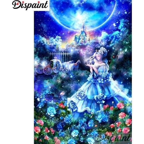 Dispaint Full Square/Round Drill 5D DIY Diamond Painting "Princess flower" Embroidery Cross Stitch 3D Home Decor A11602