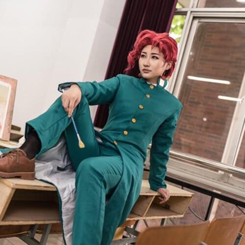 Anime JoJos Bizarre Adventure Cosplay Noriaki Kakyoin Cosplay Costume Unisex Adult Fancy Outfits Halloween Carnival Uniforms