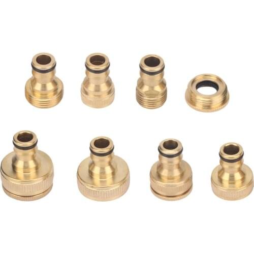 1/2" 3/4" 1" Male/Female Thread Brass Nipple Connector Copper Water Tap Car Wash Water Gun Pipe Fittings Coupling Adapters
