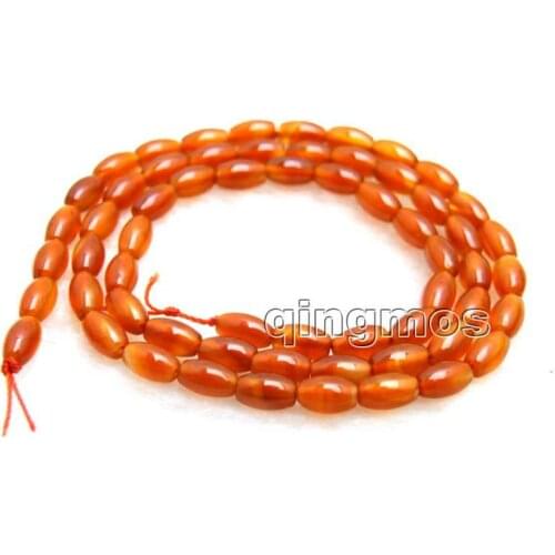 Small 4*6mm Olivary shape Natural Genuine Red beads Loose Beads strand 15"-los675 Wholesale /retail