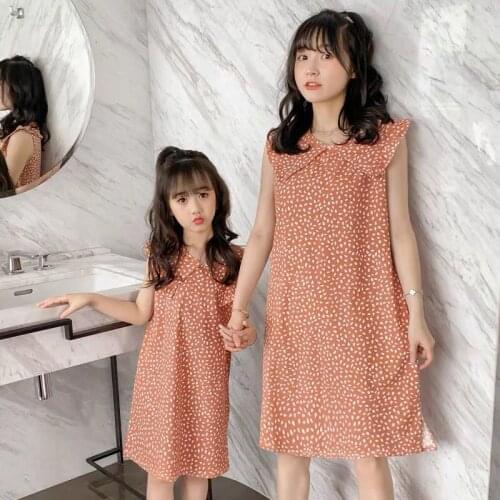 Mother Kids Nightdress Cartoon Girls' Sleepwear Plaid Nightgowns Matching Family Outfits women Sleepshirt Dress